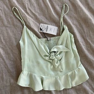 Cropped Satin Tank